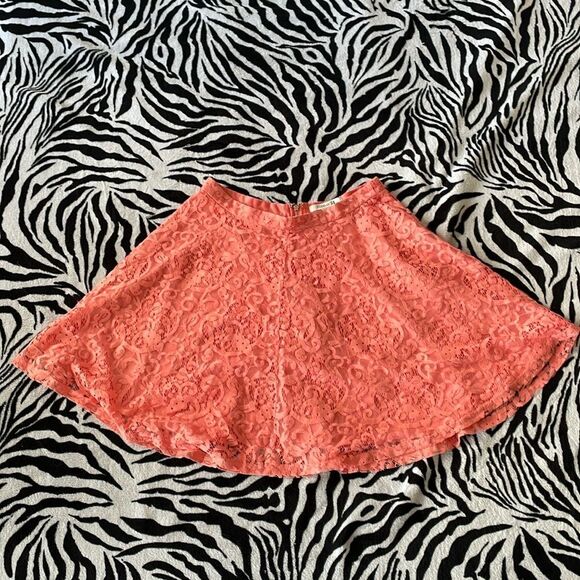 FOREVER 21 pink lace skirt a line mini skirt lined size large - Picture 1 of 9